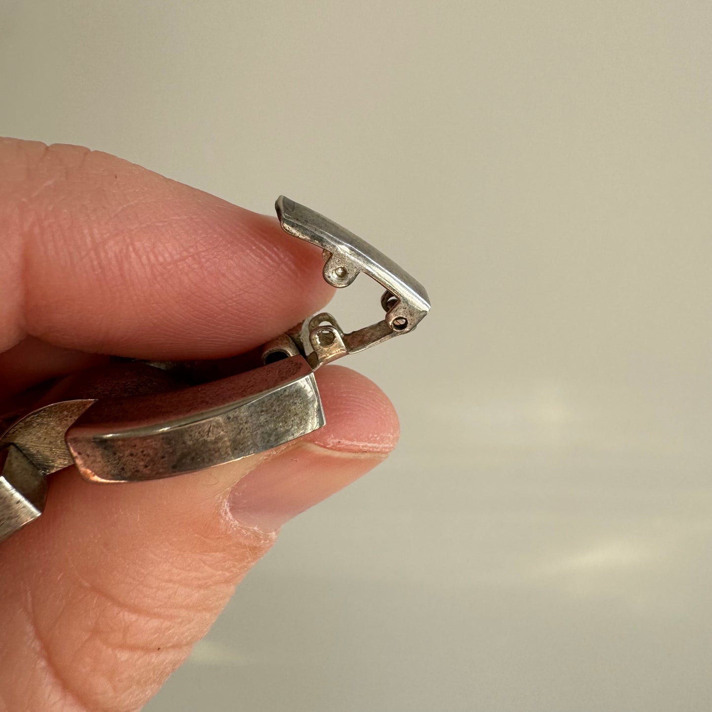 V I N T A G E // perfect links / sterling silver geometric link bracelet / 7.5", 53g