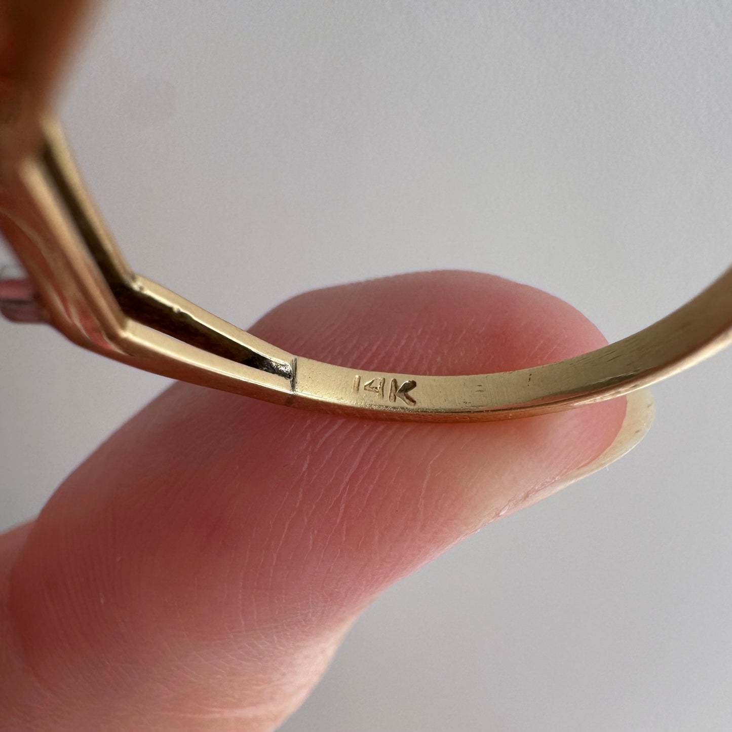 V I N T A G E // shape play / 14k yellow and white gold geometric band with diamonds / size 6.5ish