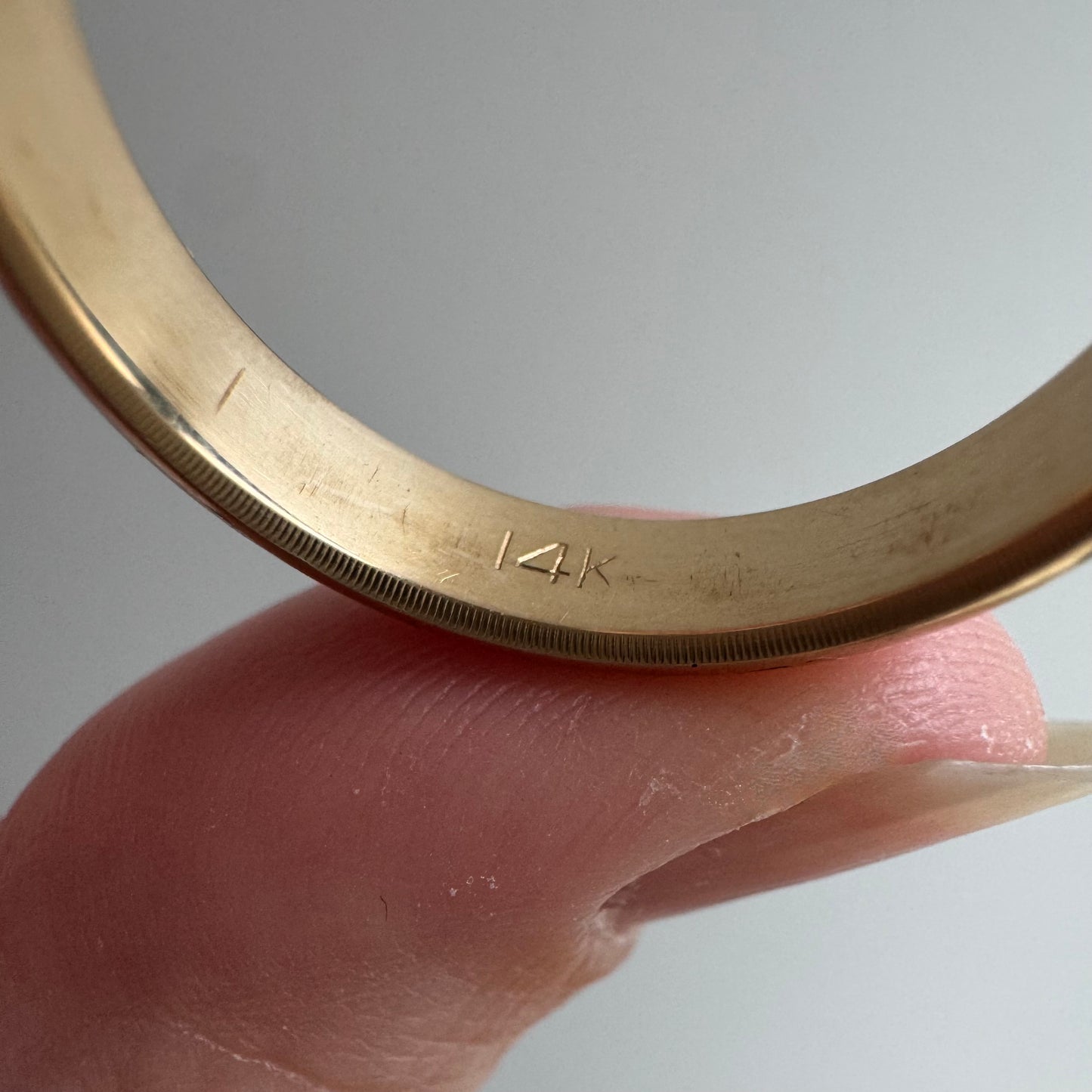 reimagined V I N T A G E // star story / 14k donut band with three new star-set diamonds and engraved starbursts / size 11 to 11.5