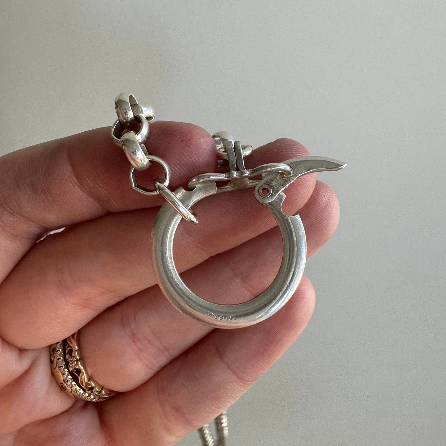 reimagined V I N T A G E // connected possibilities / sterling silver rolo chain with connector clasp / 21.75", 35g