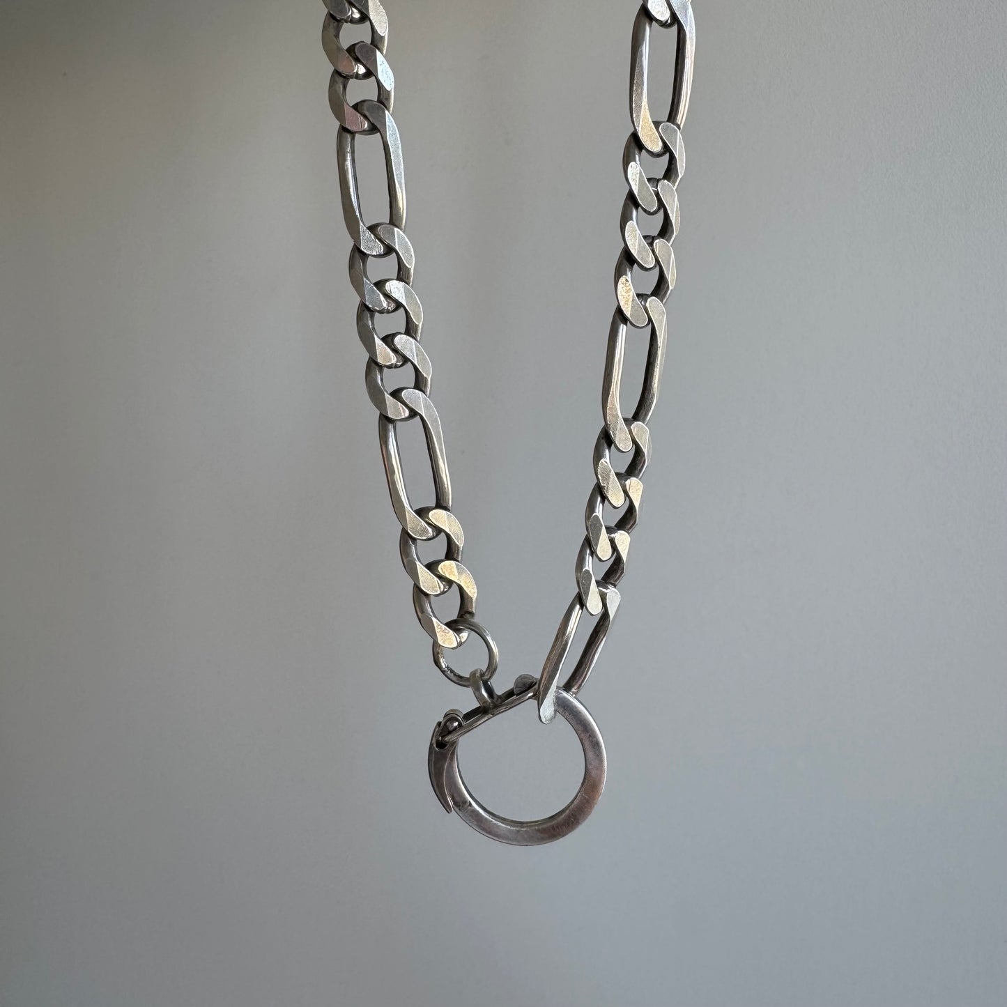 reimagined V I N T A G E // connected possibilities / sterling silver heavy figaro chain with connector clasp / 21", 52g