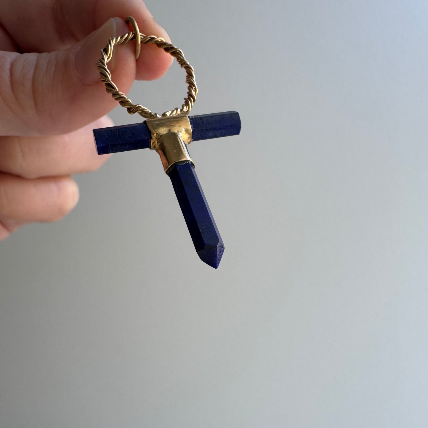 V I N T A G E // life / 14k and lapis lazuli artisan ankh / a pendant