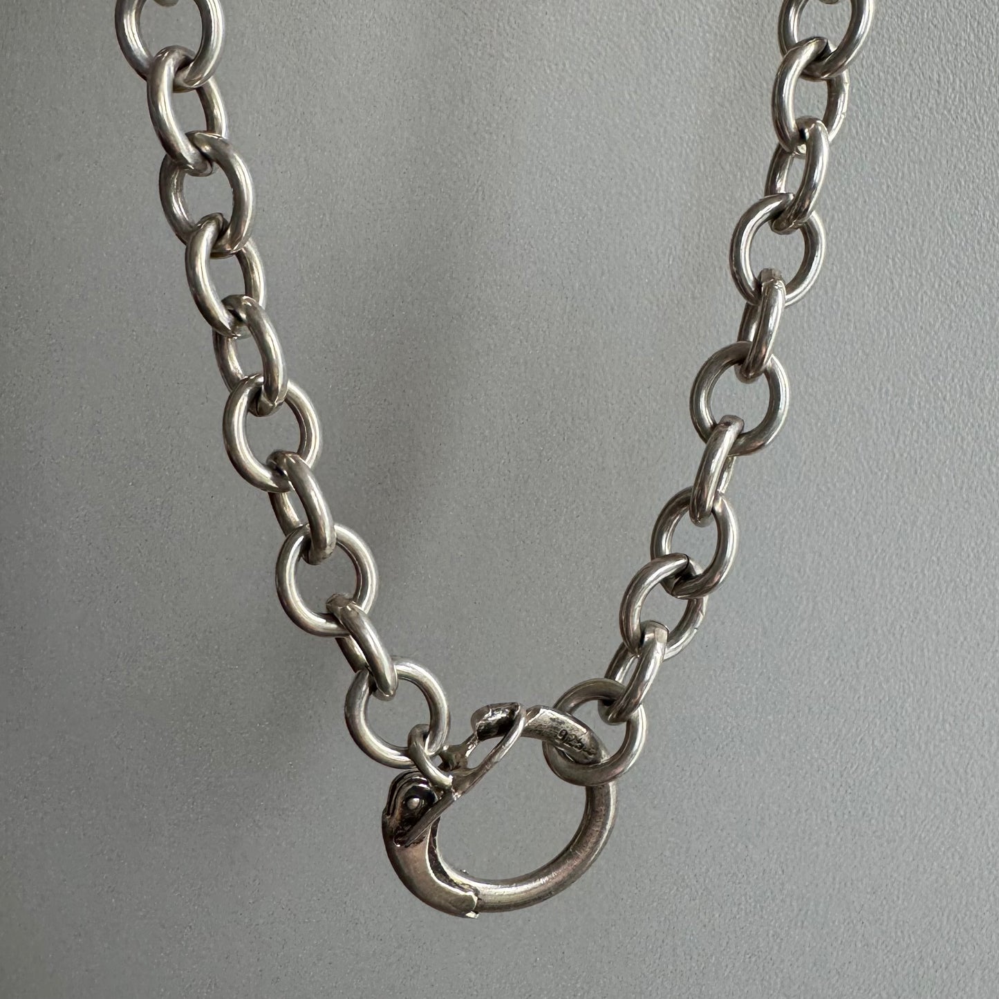 reimagined V I N T A G E // connected possibilities / sterling silver chunky cable chain with connector clasp / 21.5", 53g
