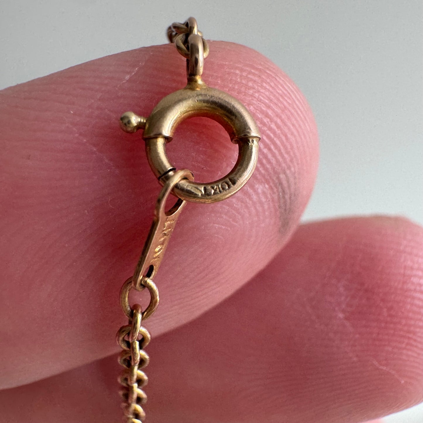 V I N T A G E // dainty cable / 10k rosy gold dainty cable chain necklace / 18.25", 2.4g