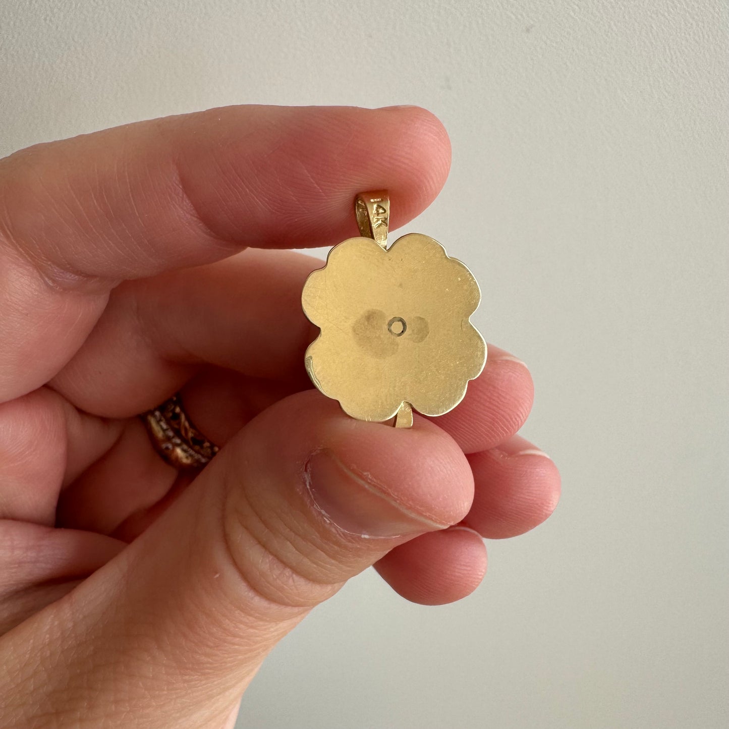 RESERVED V I N T A G E // love-filled luck / 14k and diamond four leaf clover / a pendant