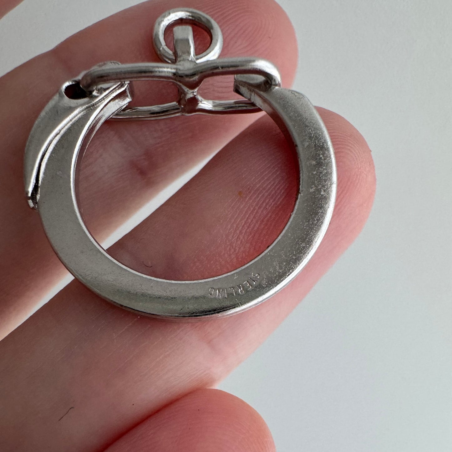 48 hour pricing // early access discounted price / vintage sterling silver + rhodium plating carabiner charm holder clasp