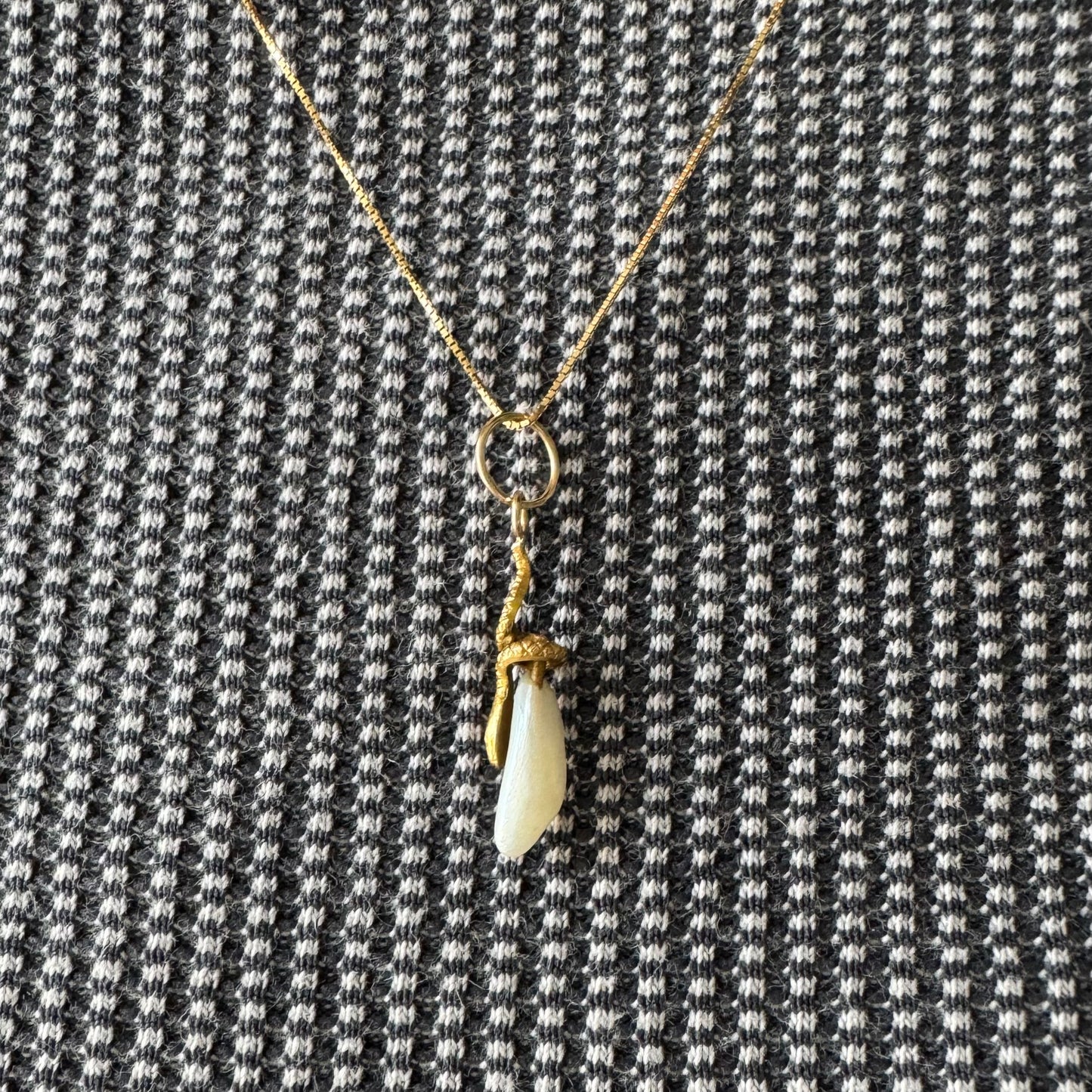 reimagined A N T I Q U E // a snake and her egg / 14k yellow gold and freshwater pearl / a conversion pendant