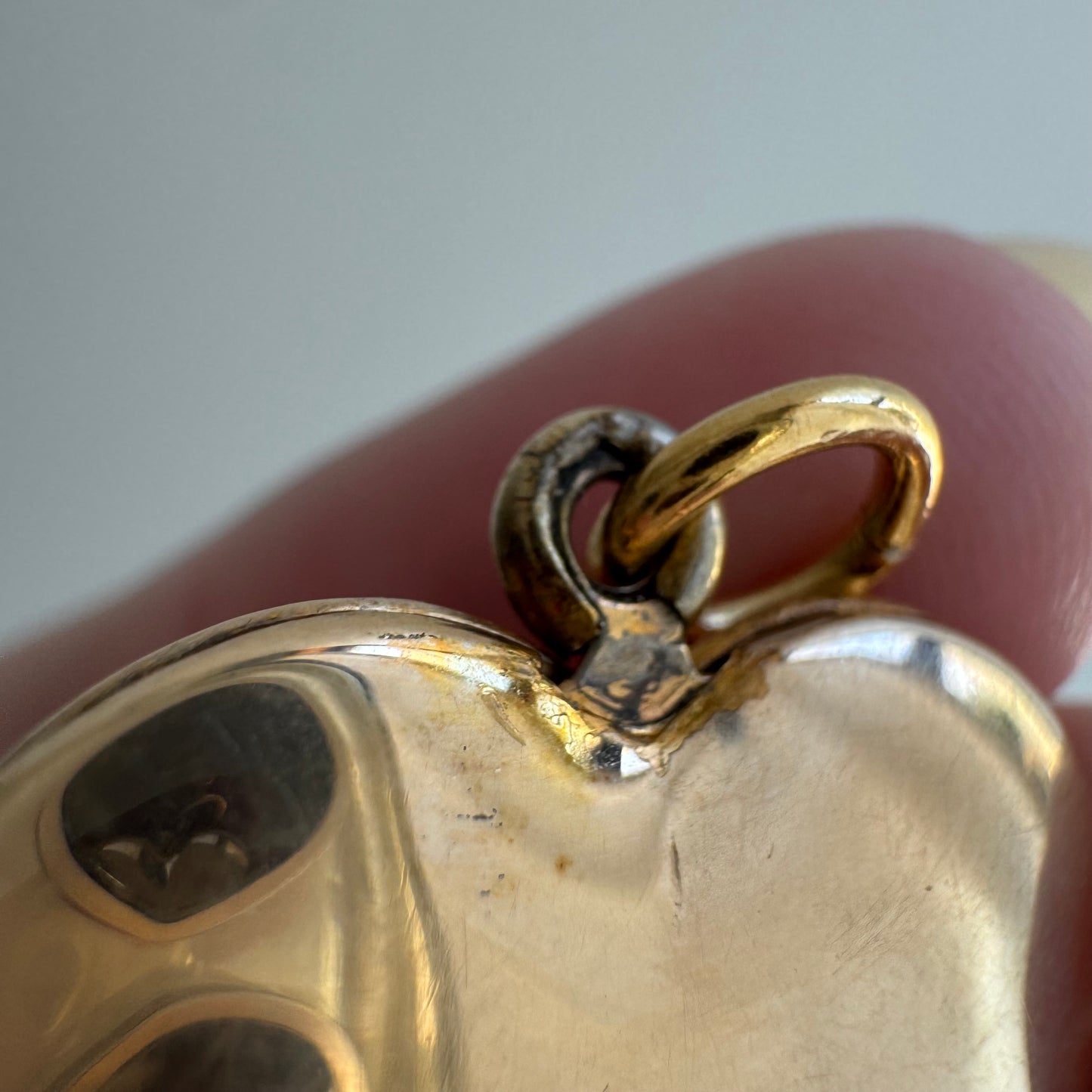 V I N T A G E // retro forget me not / 1940s 10k GF over sterling silver heart locket / a pendant