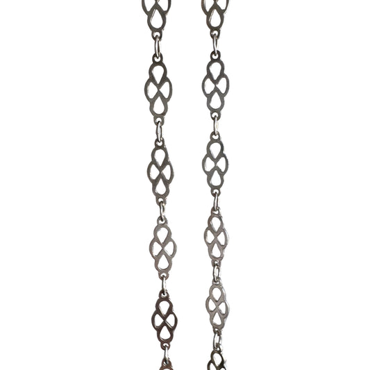 V I N T A G E // daisy chain / sterling silver fancy link chain / 18", 7g