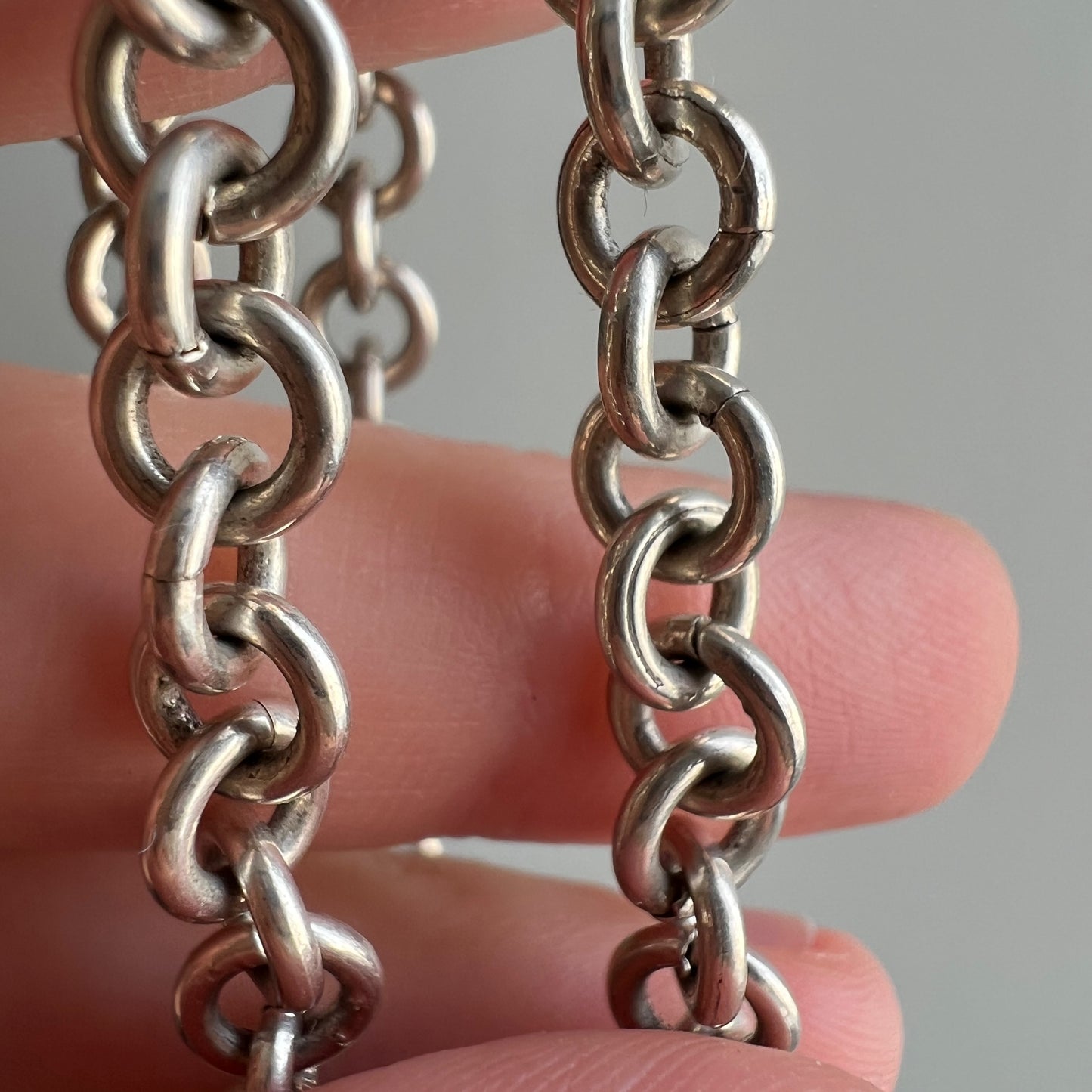 reimagined V I N T A G E // sterling silver cable chain with charm connector clasp / almost 17"