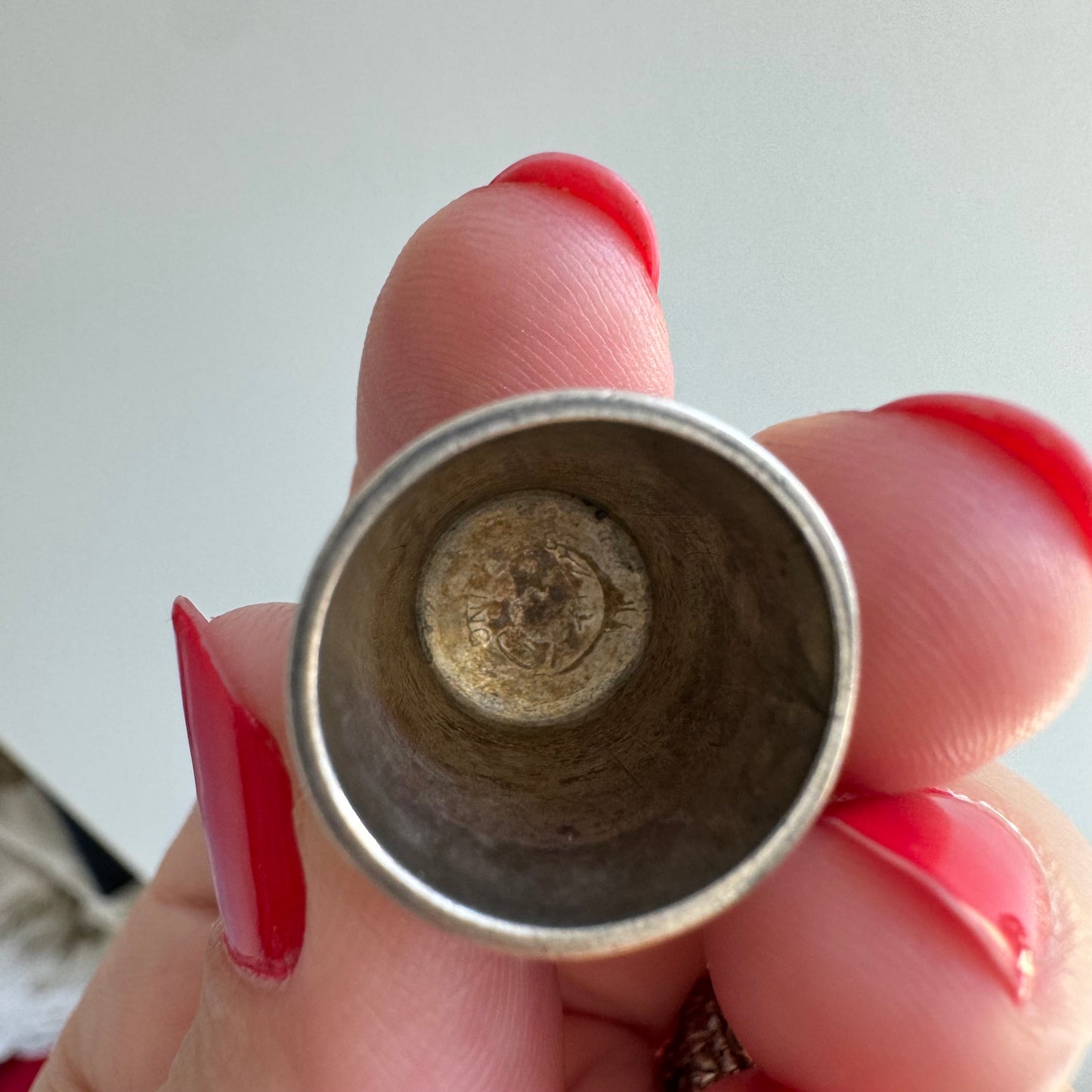 V I N T A G E // blooming protection / sterling silver chatelaine thimble / a pendant or charm