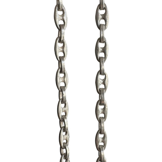 V I N T A G E // mariner cable / sterling silver gucci style mariner and cable link chain / 30.25", 26g