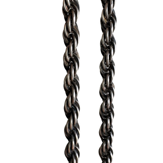 V I N T A G E // chunky rope / sterling silver 5mm rope chain / 24.5", 42g