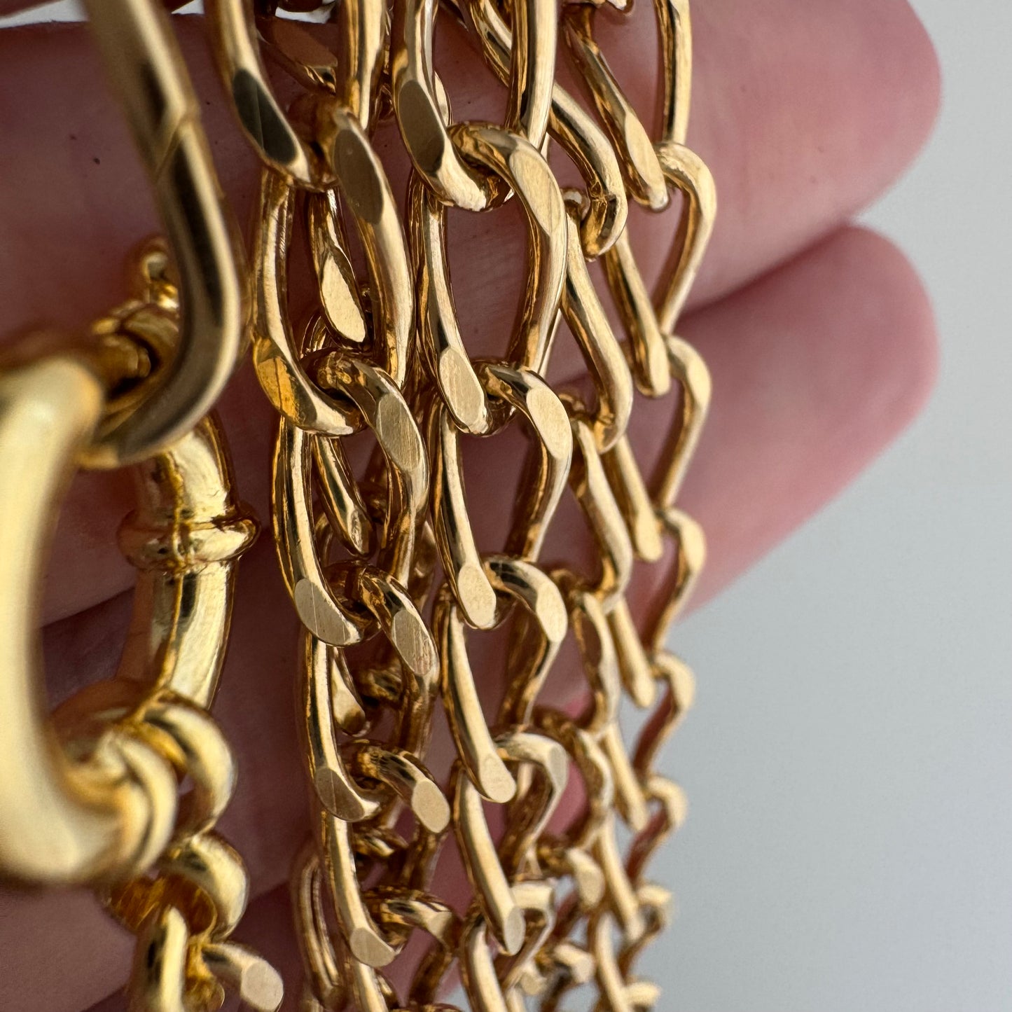 reimagined V I N T A G E // modern day watch chain / re-worked gold over sterling silver oval curb chain necklace / 18.5", 16.9g