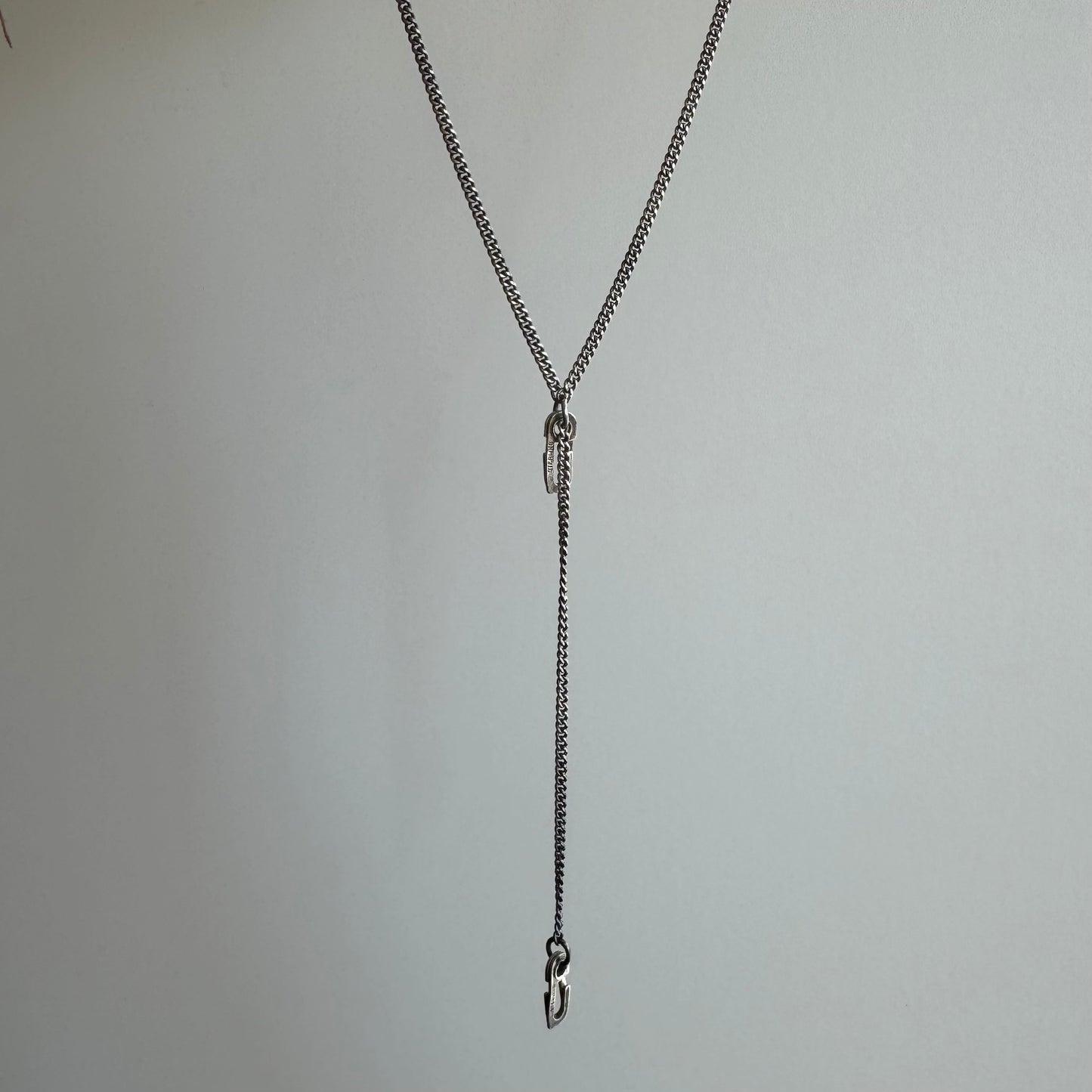 V I N T A G E // two sisters / sterling silver flat curb chain with two sister clasps / 28"