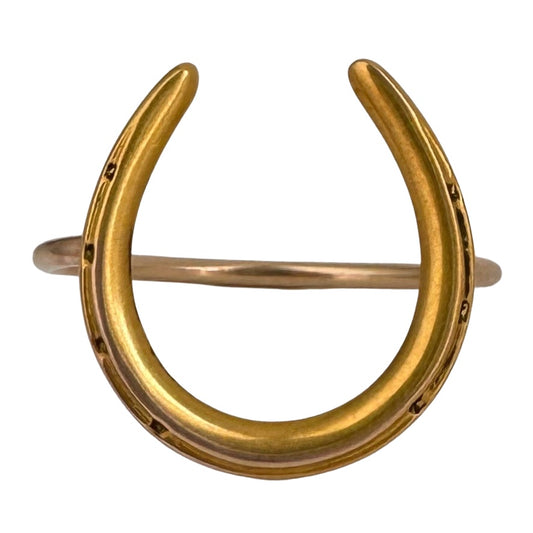 reimagined A N T I Q U E // timeless luck / 10k yellow gold horseshoe conversion ring / size 7.25