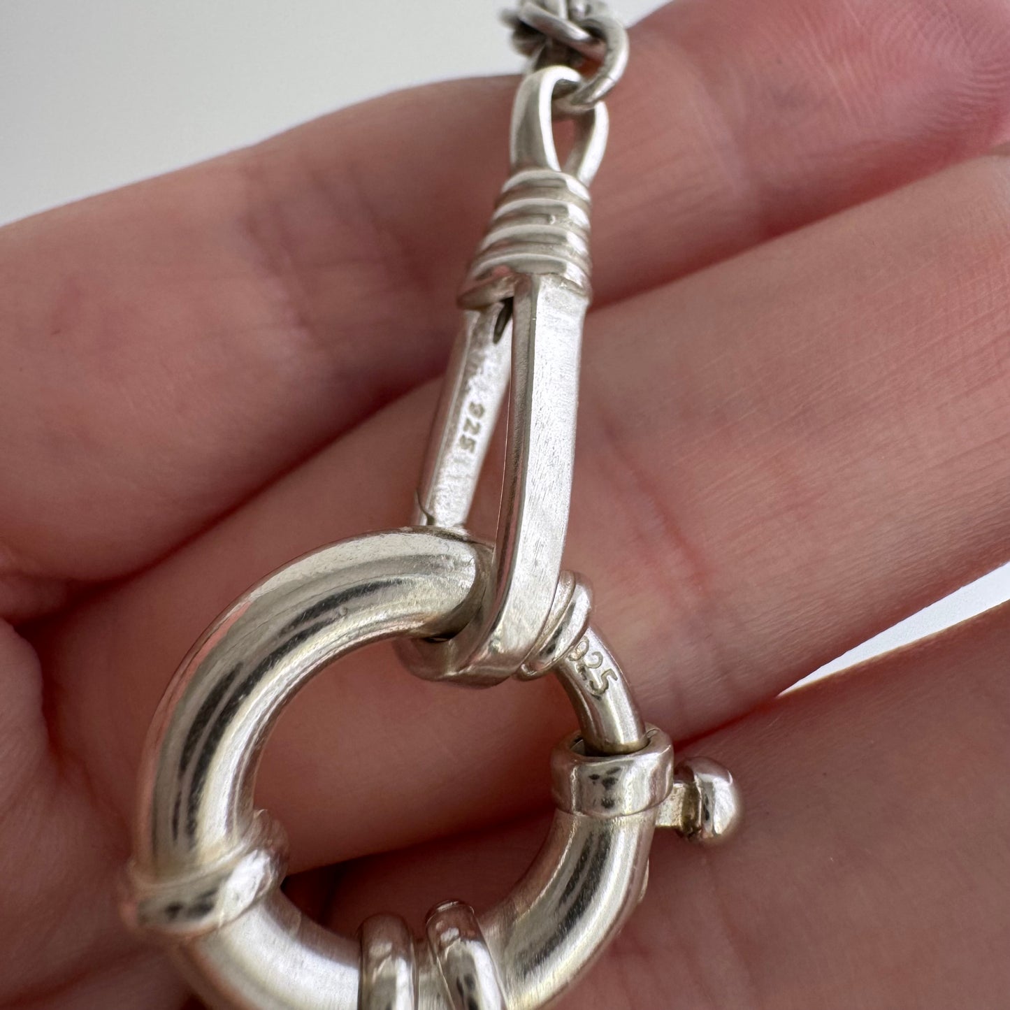 reimagined V I N T A G E // modern day watch chain / re-worked sterling silver chunky rope chain necklace / almost 26", 46.8g