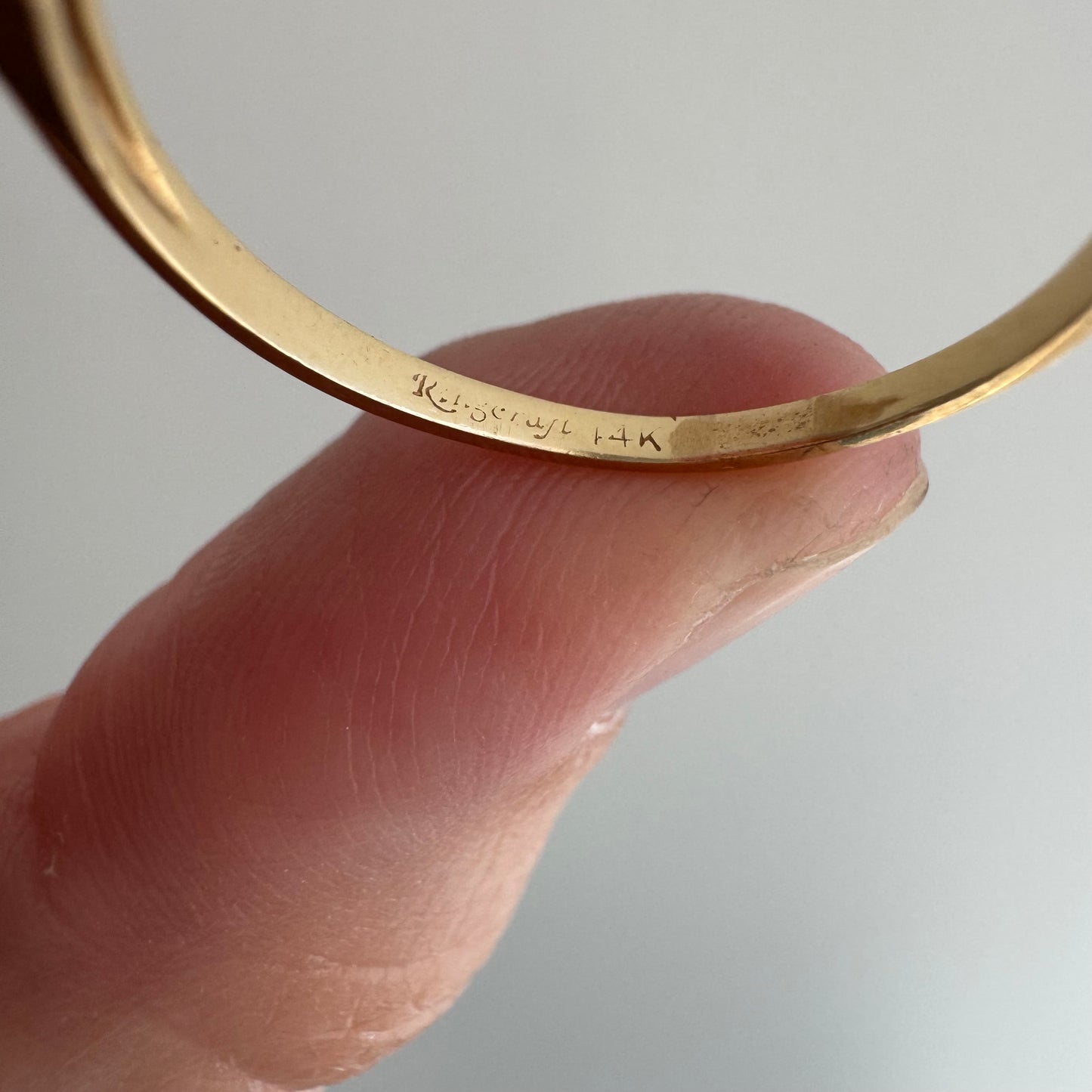 V I N T A G E // and your third eye / 14k and diamond east west navette eye diamond trilogy band / size 9