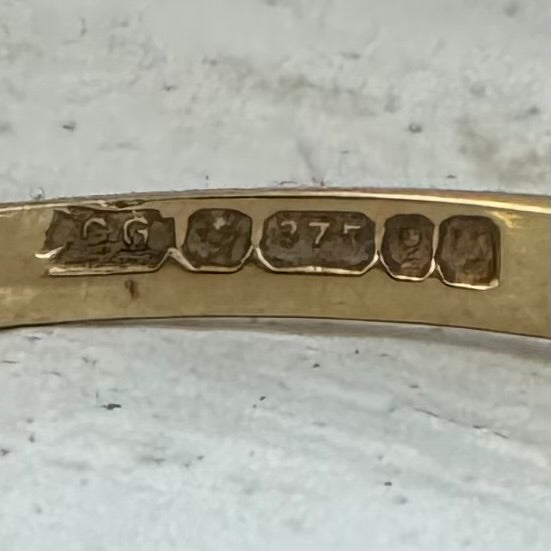 V I N T A G E // seven stars / 9k and starburst organic starburst half eternity band / size 7