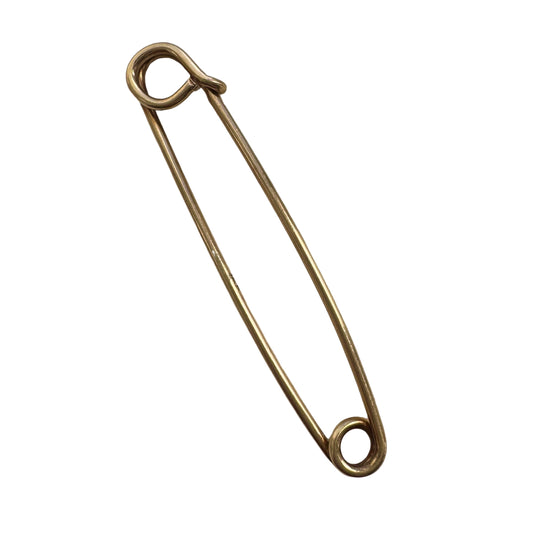 V I N T A G E // keep it together / 14k yellow gold 2" safety pin / connector clasp charm holder extender