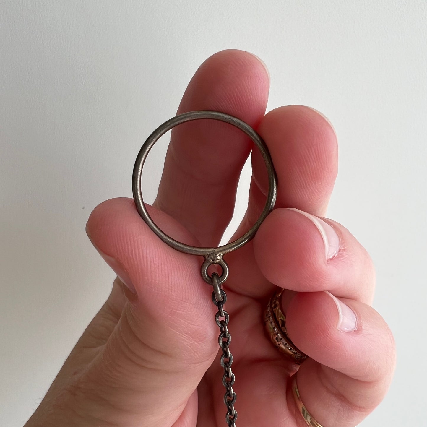 V I N T A G E // pill glam / sterling silver and blue enamel chatelaine pill box