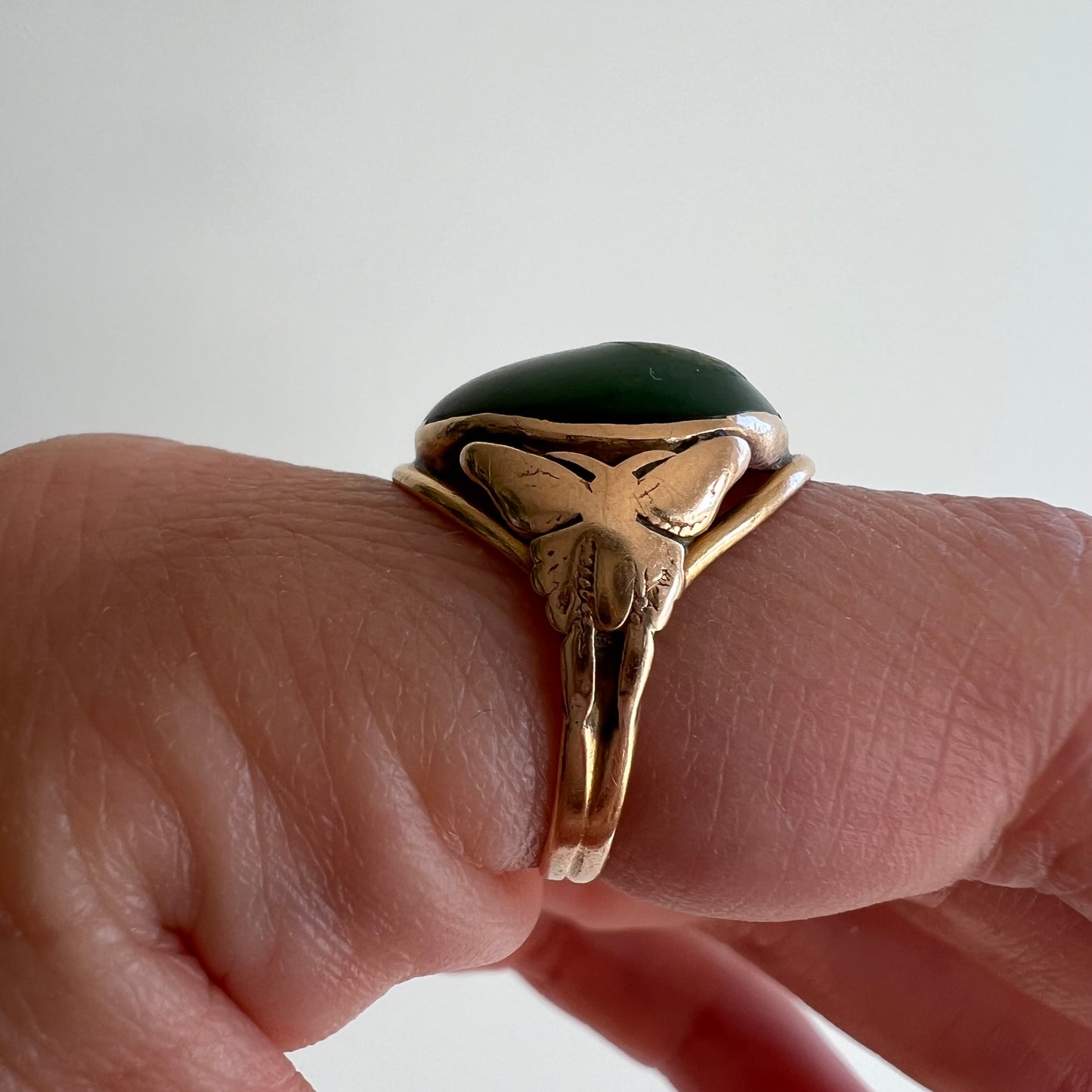 A N T I Q U E // global luna / 14k gold and green turquoise / size 5.5