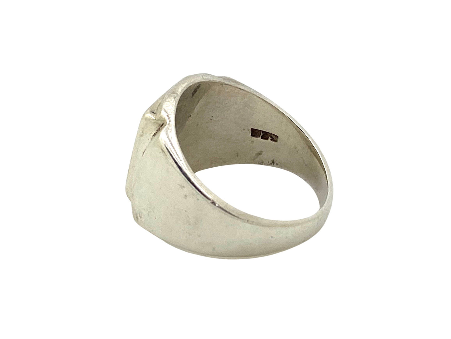 reimagined V I N T A G E // wearable sentiment / sterling silver vigilandum est semper ring / Mexican rectangle tank signet / size 10