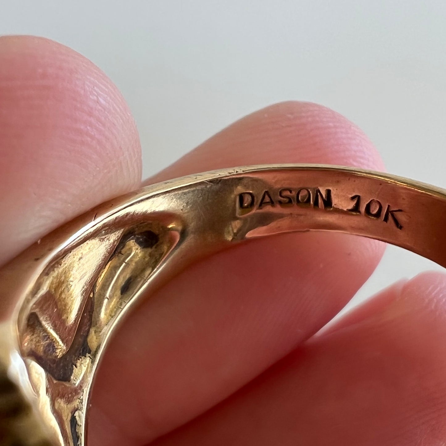 V I N T A G E // protective duo / 10k and red stone lion and snake ring / size 9.75-10