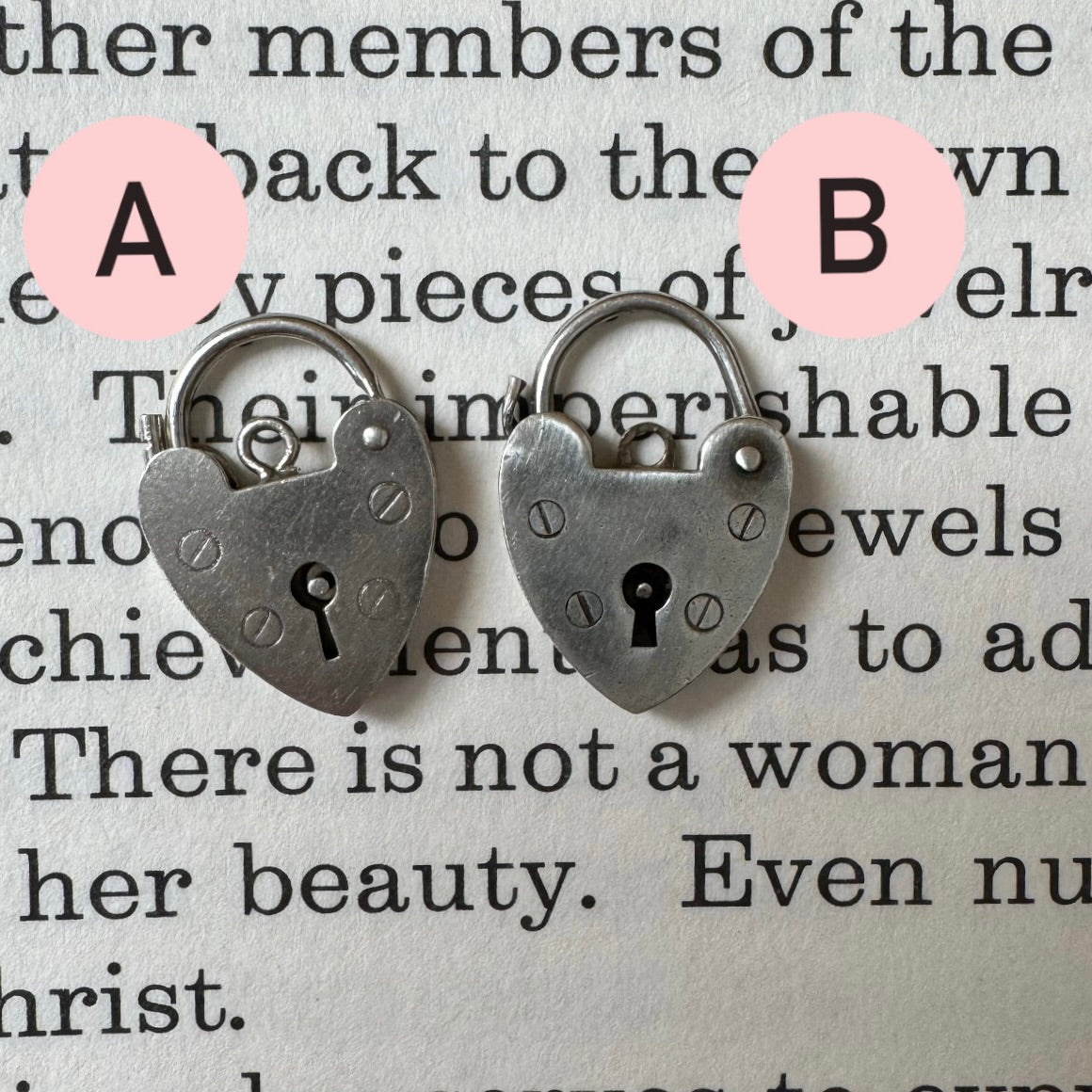 V I N T A G E // functional love / sterling silver heart padlock / a charm or clasp / 20-21mm