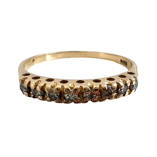 V I N T A G E // the ridge at sunset / 14k yellow gold ring with diamonds / size 6.25