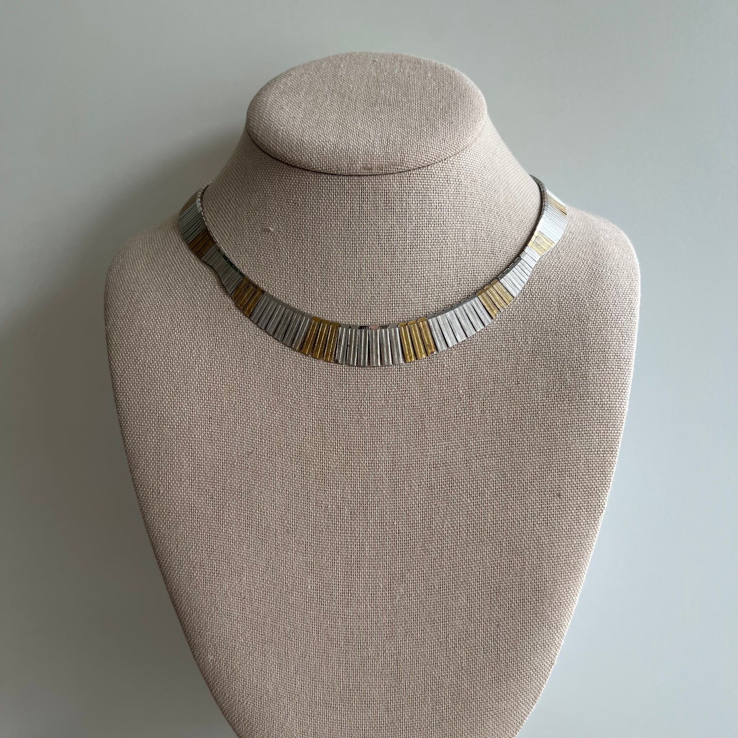 V I N T A G E // cleopatra's collar / sterling silver with gold overlay cleopatra style necklace / just over 15.57" long