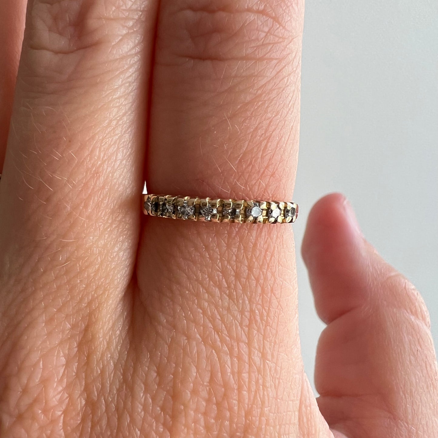 V I N T A G E // the ridge at sunset / 14k yellow gold ring with diamonds / size 6.25