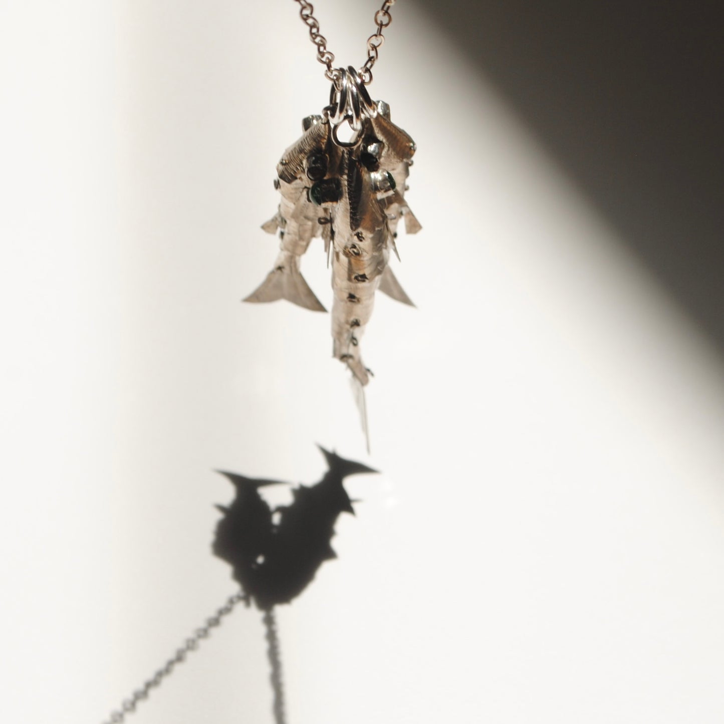 V I N T A G E // lucky catch / sterling silver articulated wiggle fish pendants