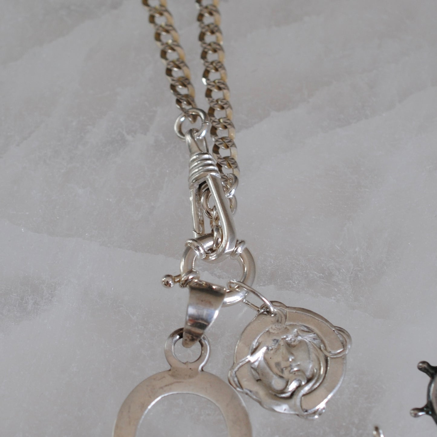 P R E - L O V E D // fabulous framed femme / sterling silver art nouveau style goddess / a pendant