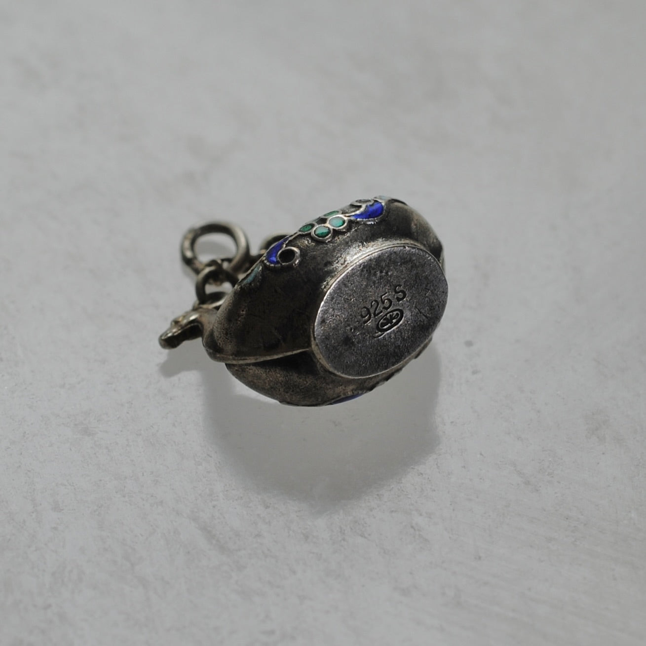 V I N T A G E // like the vikings / sterling silver and enamel adorned viking sea vessel / a pendant