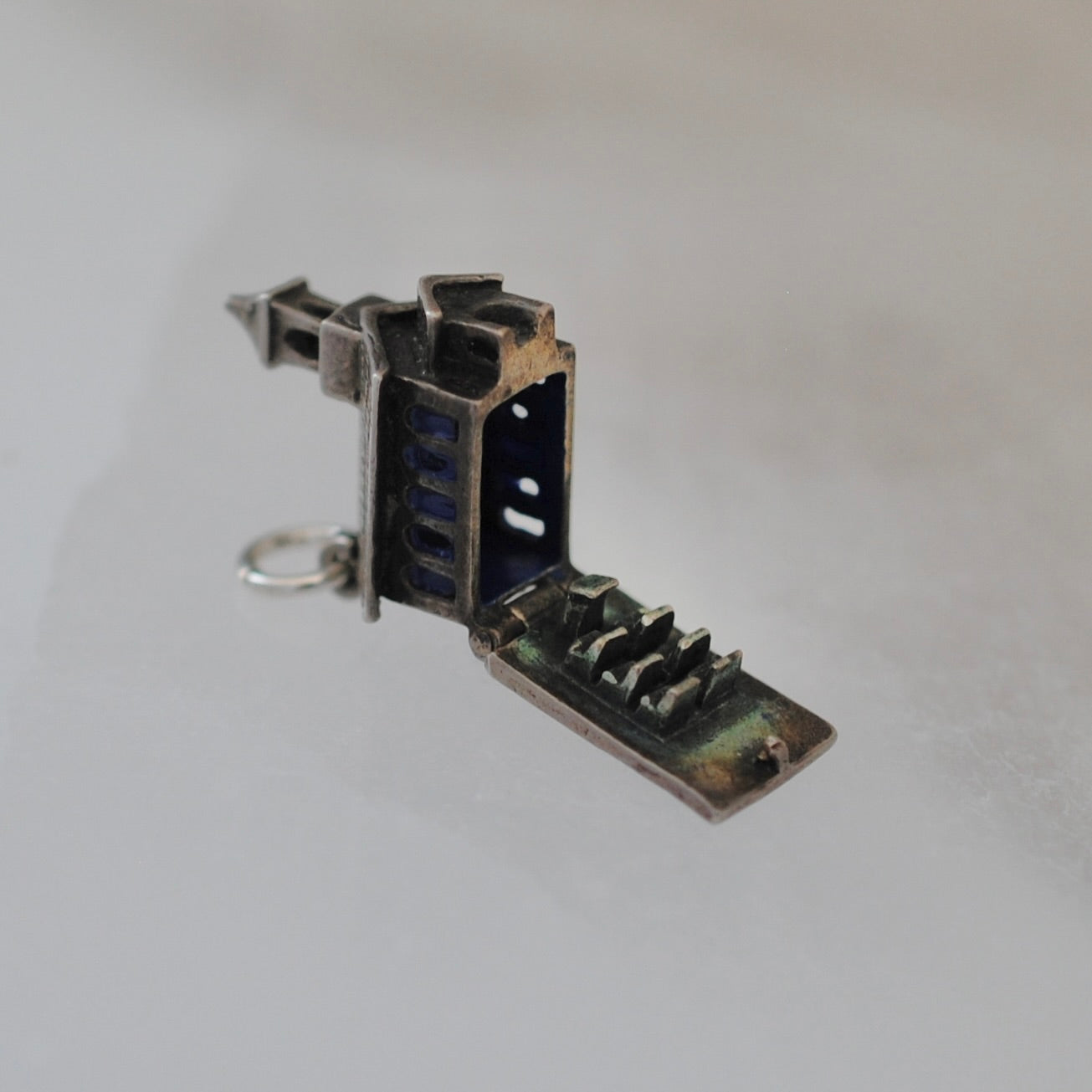 V I N T A G E // house of worship / sterling silver and enamel church / a pendant