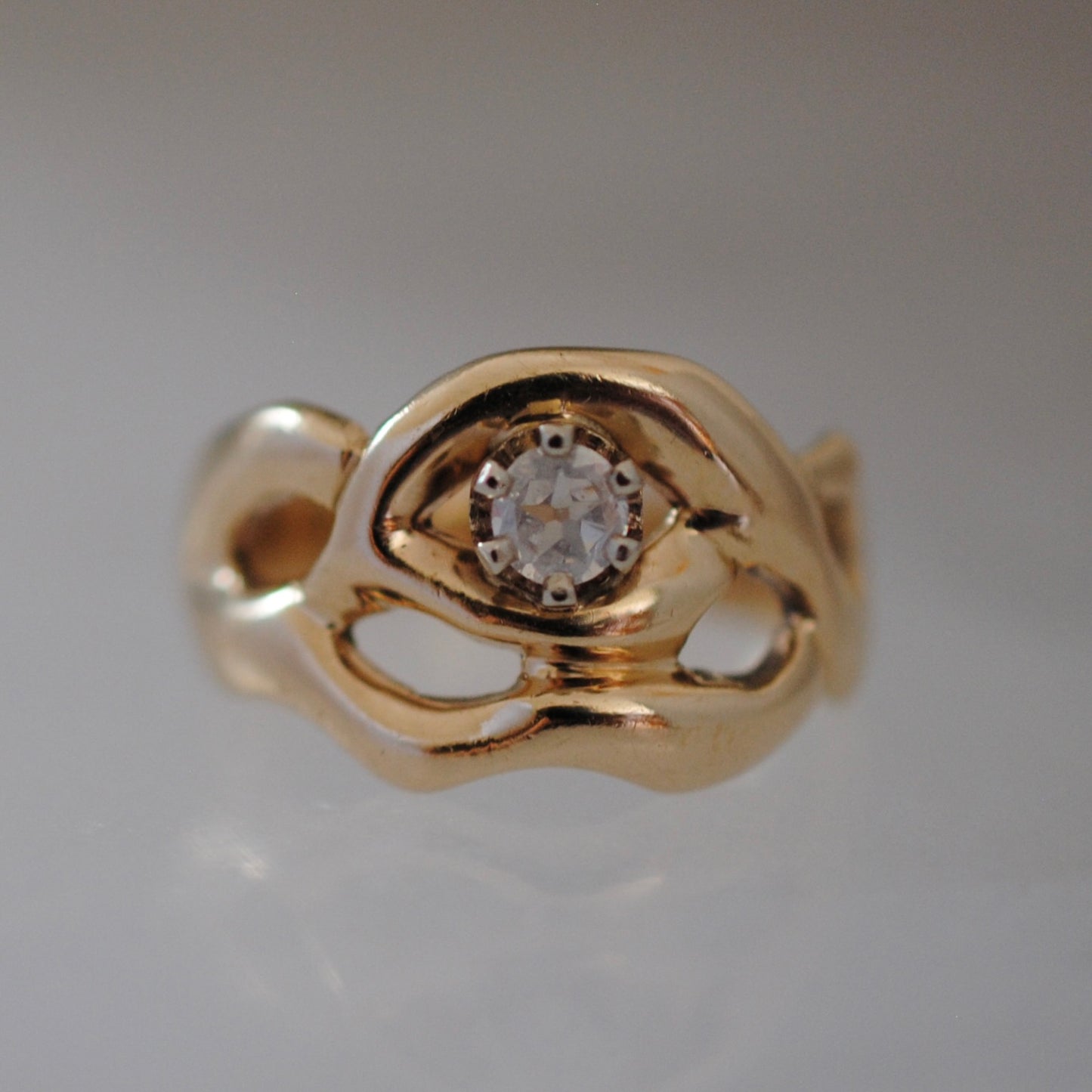 reimagined V I N T A G E // star light star bright / 14k free-form diamond solitaire ring / size ~7