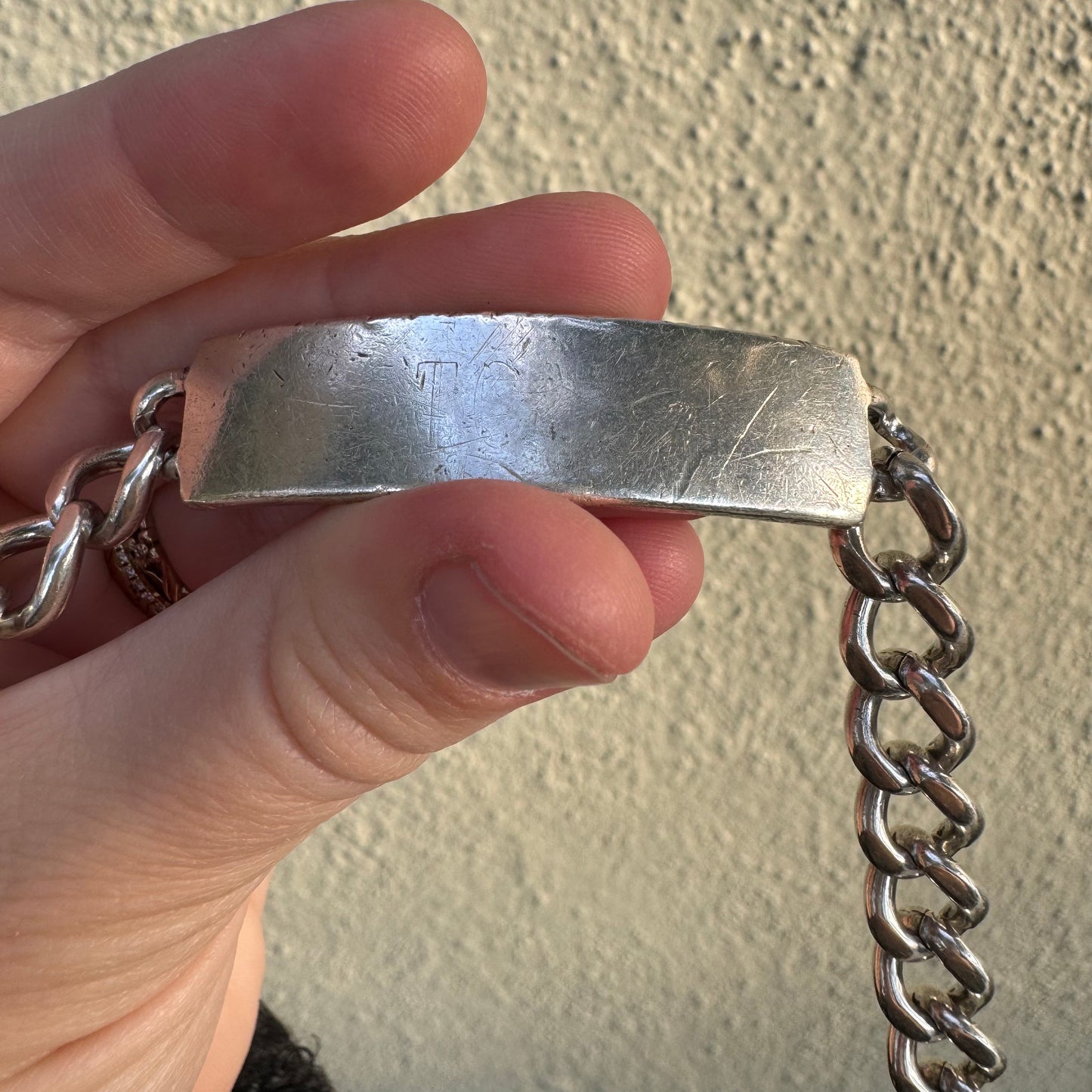 V I N T A G E // timeless ID / mid century sterling silver rectangular ID bracelet / 9.5" --> 7"