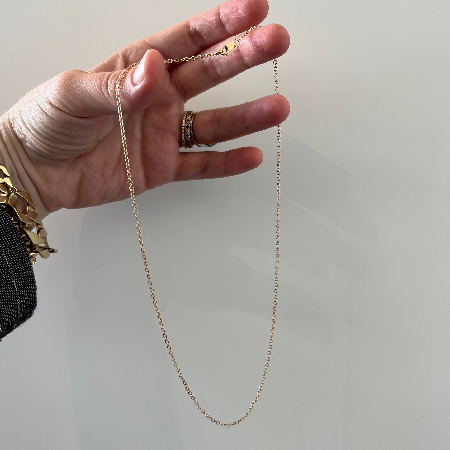 V I N T A G E // dainty cable / 14k yellow gold 1.5mm cable link chain / 17"