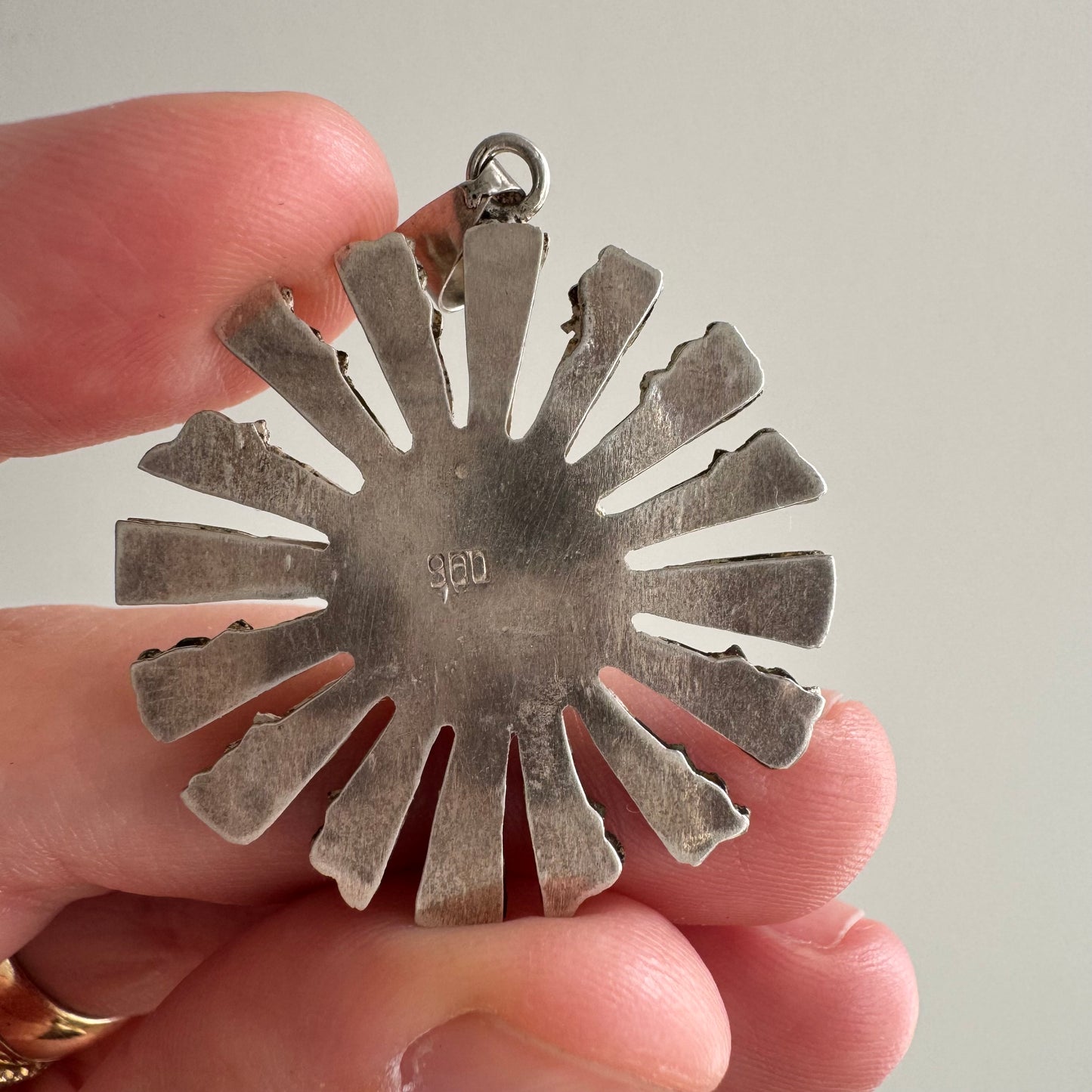 V I N T A G E // significant sun / 900 silver Incan sun god Inti / a pendant