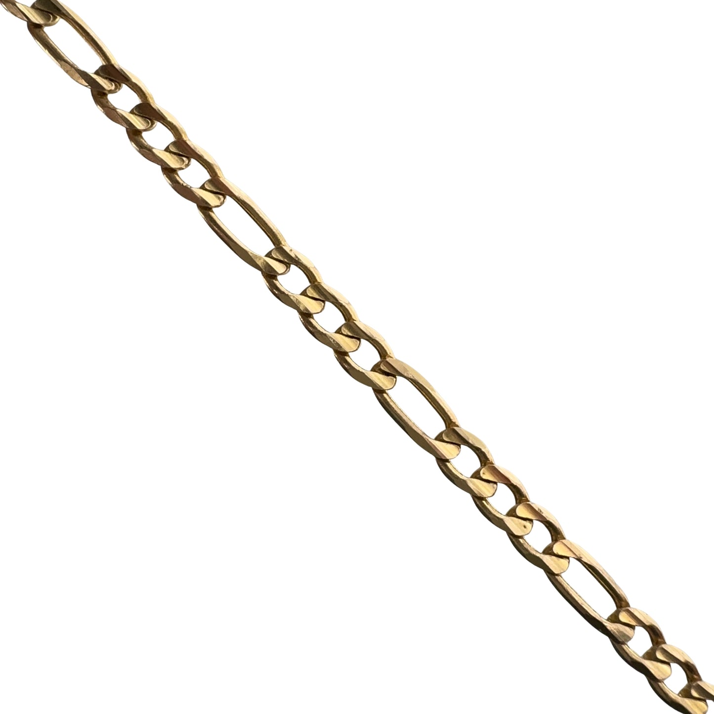 V I N T A G E // classic figaro / 10k yellow gold three-to-one figaro link bracelet / 7.75", 6.3g