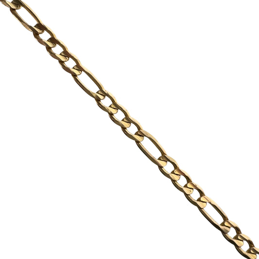 V I N T A G E // classic figaro / 10k yellow gold three-to-one figaro link bracelet / 7.75", 6.3g