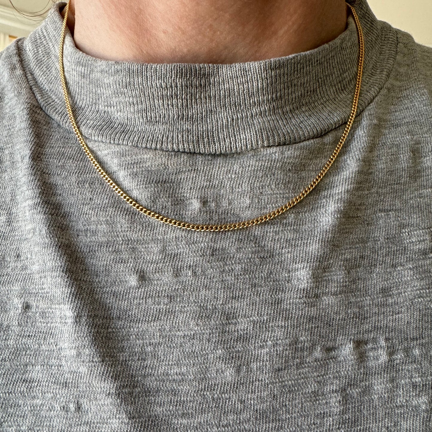 V I N T A G E // perfect curb / 14k yellow gold curb chain / 16.5", 4g