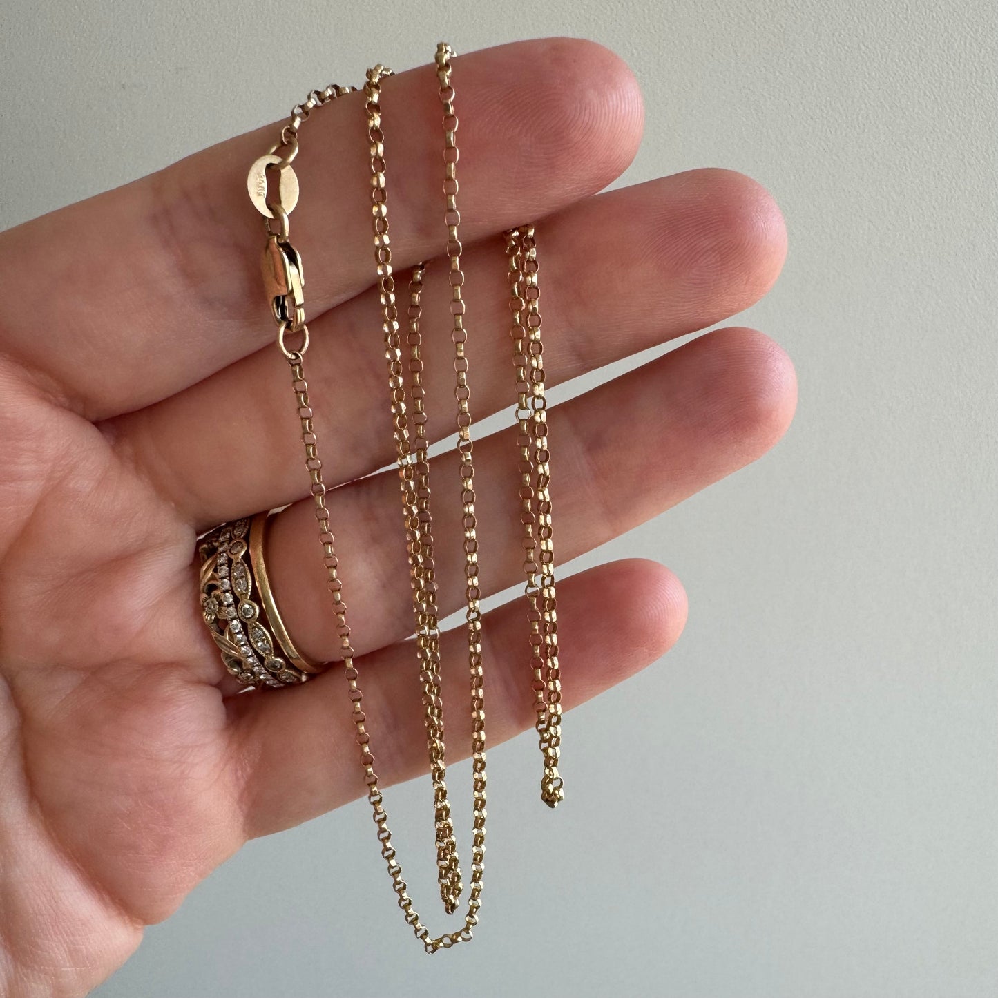 V I N T A G E // dainty rolo / 14k yellow gold rolo chain / 20.75", 2.6g