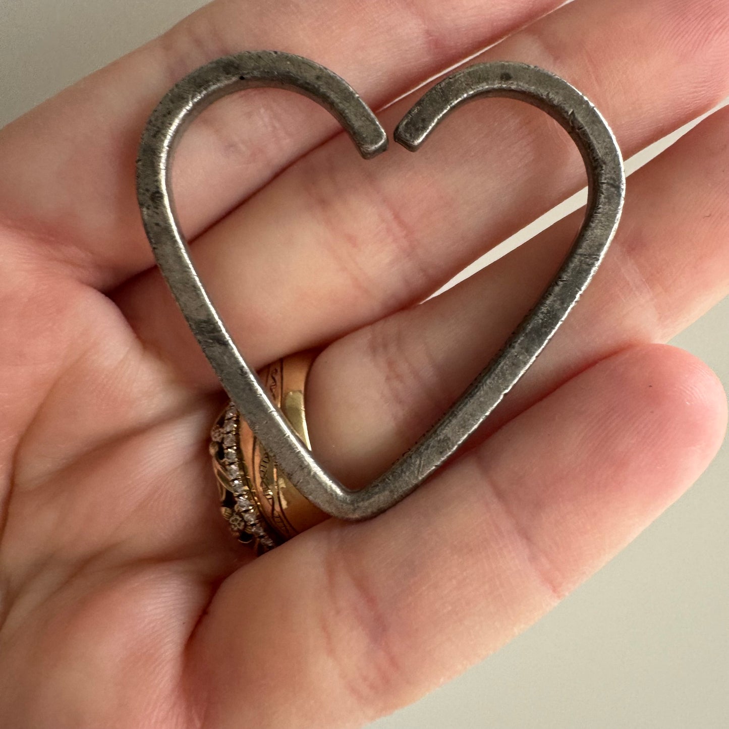 V I N T A G E // heart shaped possibilities / sterling silver large heart shape / pendant or connector