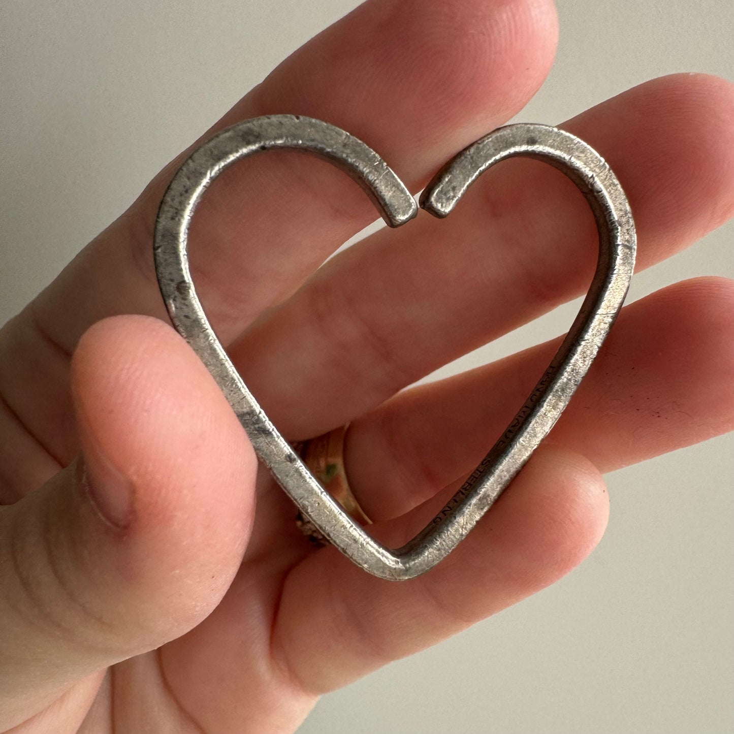 V I N T A G E // heart shaped possibilities / sterling silver large heart shape / pendant or connector