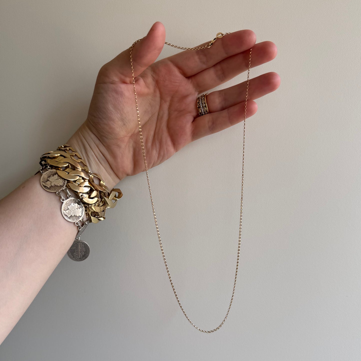 V I N T A G E // dainty rolo / 14k yellow gold rolo chain / 20.75", 2.6g