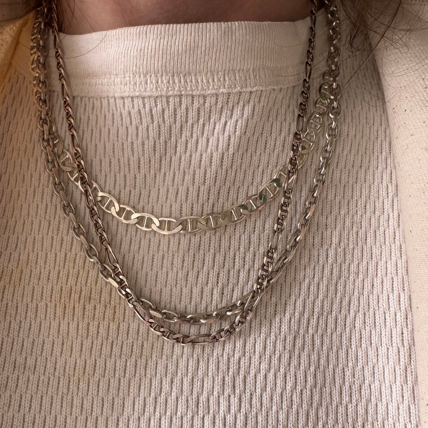 V I N T A G E // classic biker / sterling silver sturdy biker chain / 20", 28g