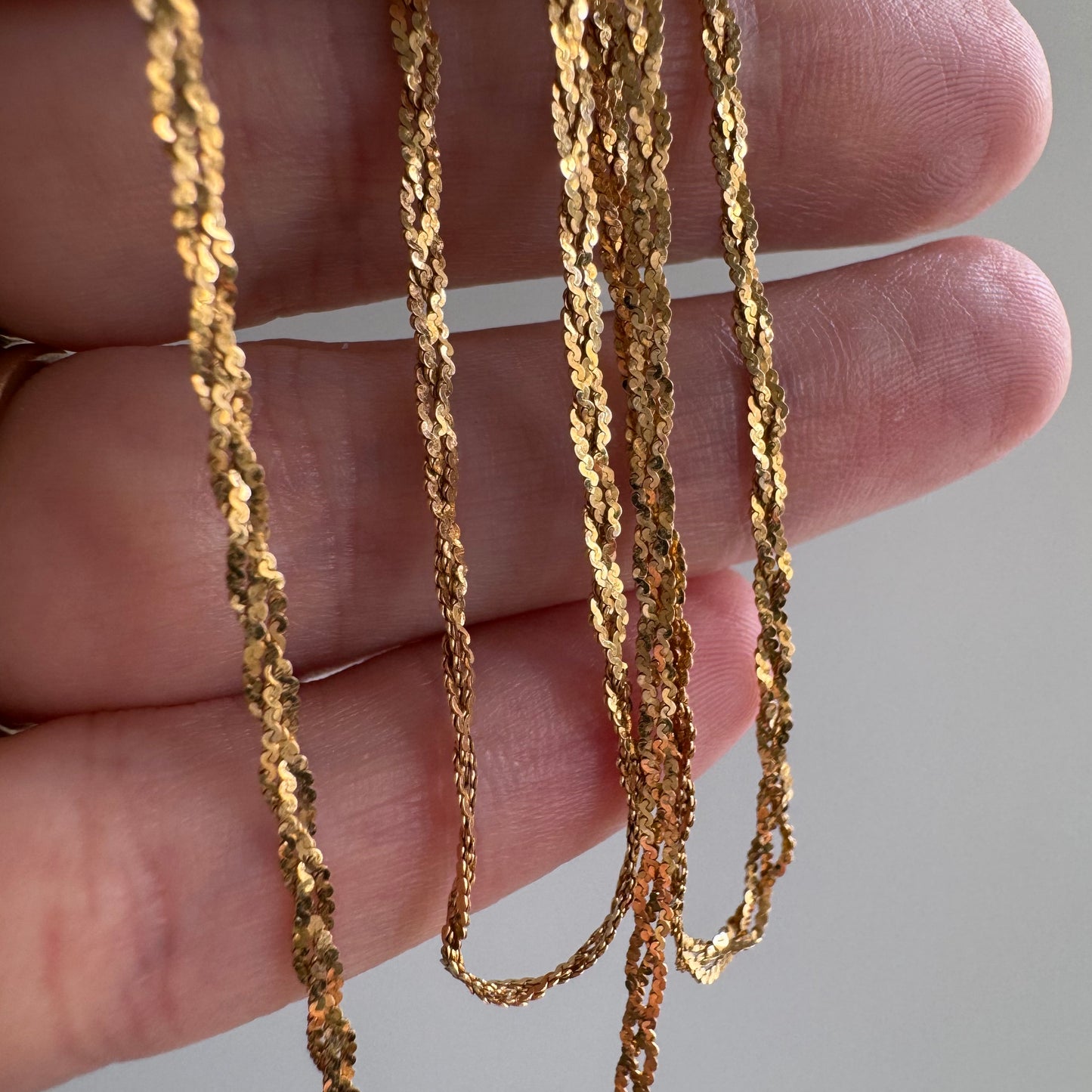 V I N T A G E // braided strands / 14k yellow gold braided serpentine flat chain / 18.5", 2.3g