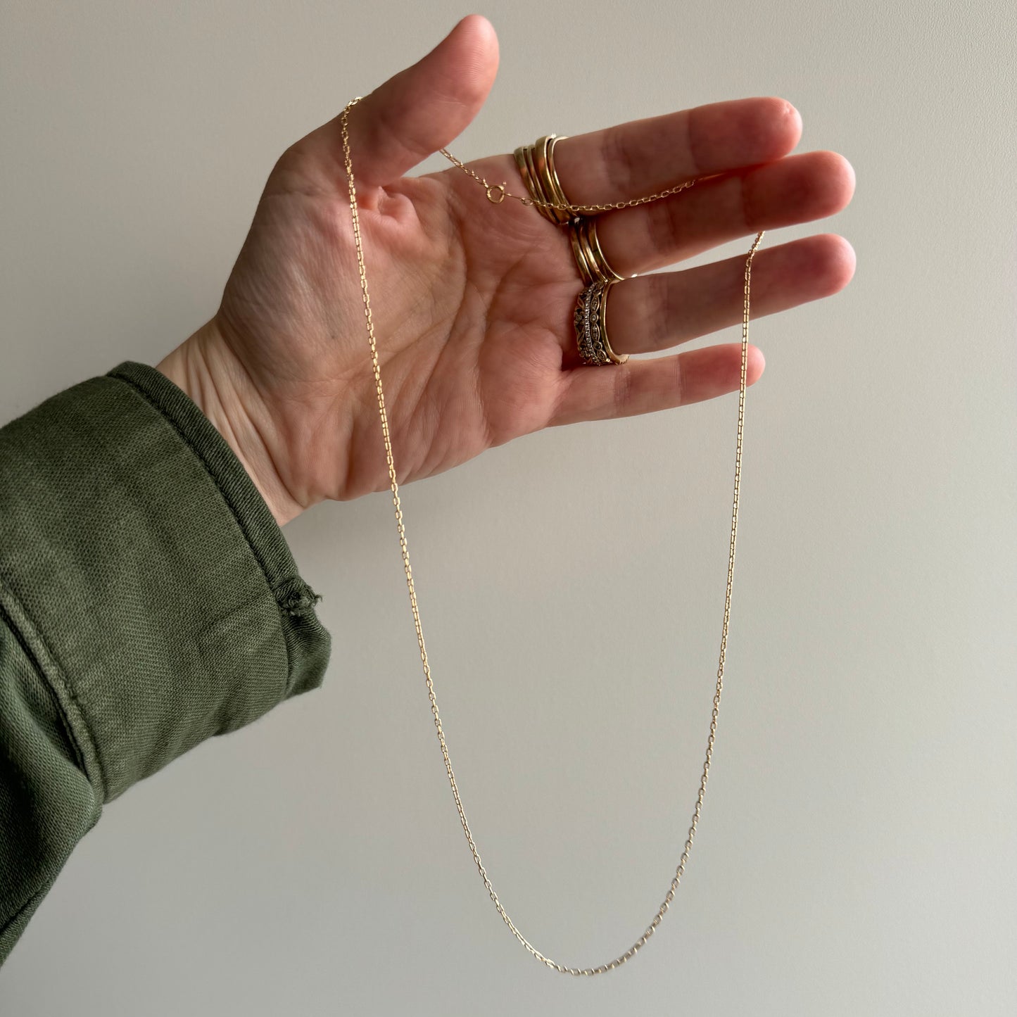 V I N T A G E // dainty biker / 14k yellow gold biker chain / almost 20", 2.3g